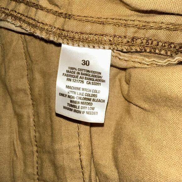 VTG Abercrombie Fitch Mens 30 Tan Paratrooper Cargo Belted Baggy Prep Y2K Shorts - Picture 4 of 7